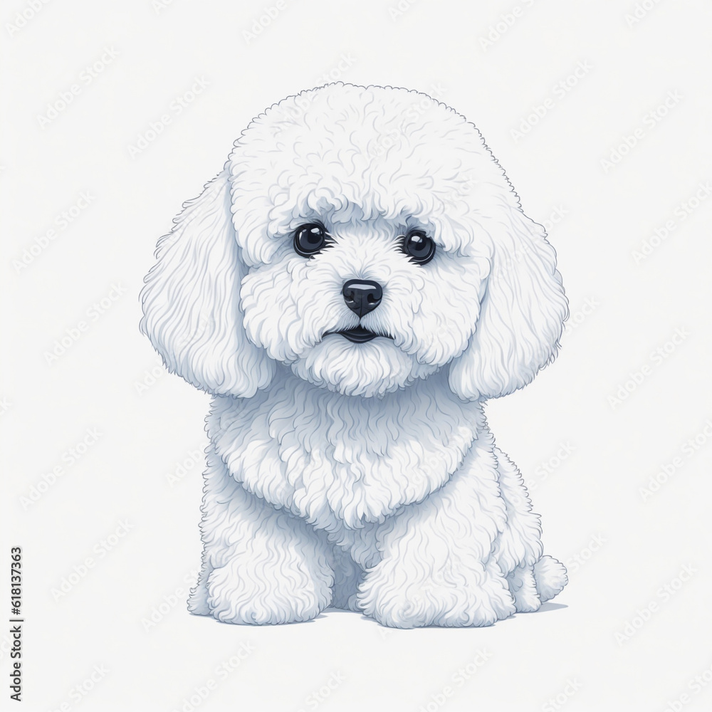 Fototapeta premium Bichon Frise vector illustration white background