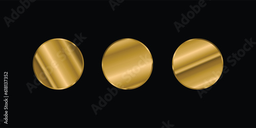 Golden metallic gradient isolated shape