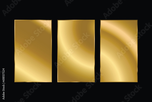 Golden metallic gradient isolated vector