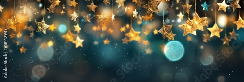 Fotografia, Obraz Background full of golden stars, concept of christmas, new year, holidays
