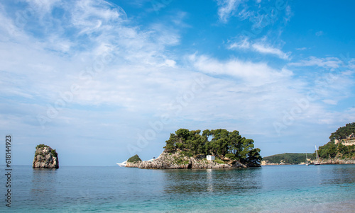 Beautiful seascape of Mediterranean Sea in Greece Parga area.