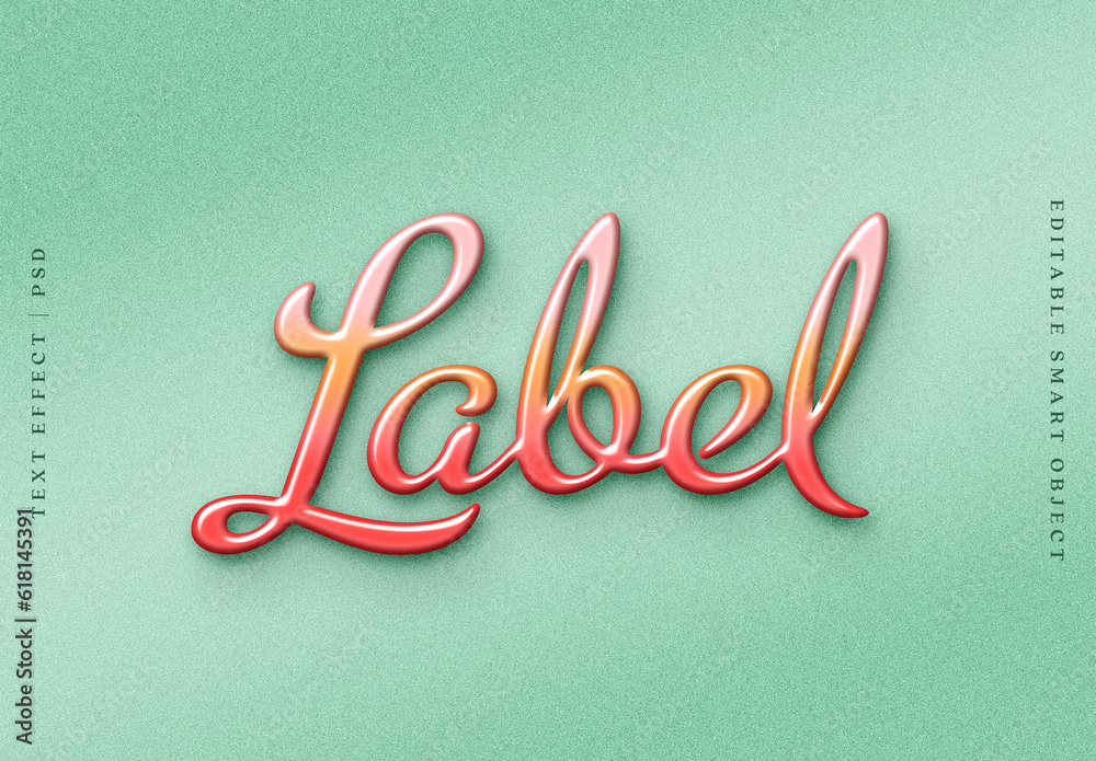 Rounded Vintage 3D Text Effect Stock Template | Adobe Stock