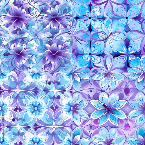 seamless pattern with flower AI generated