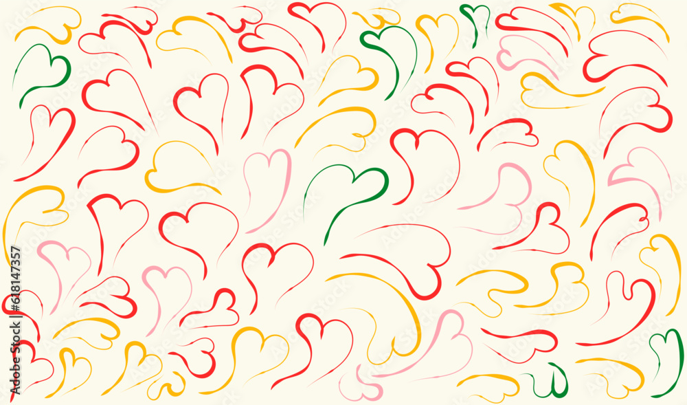colorful hand drawn children's love doodle pattern colorful hand drawn children's love doodle pattern