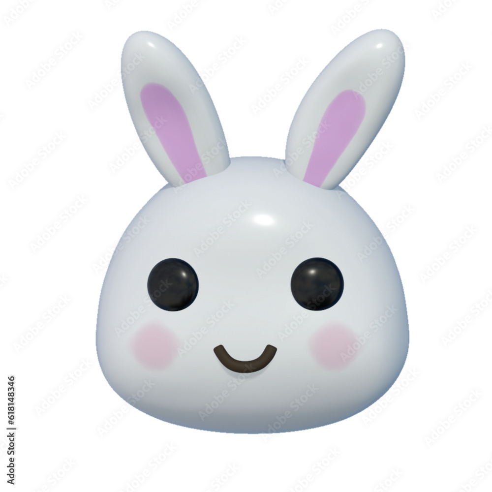 3D rabbit face