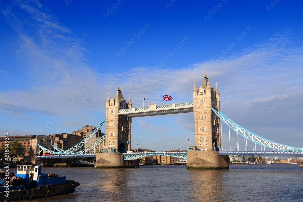 Tower Bridge - landmark in London UK. Old London landmarks.