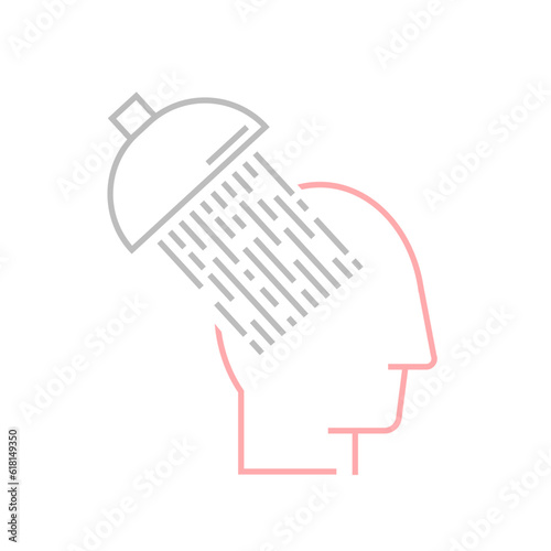 Brain washing icon, pictogram. Editable vector illustration