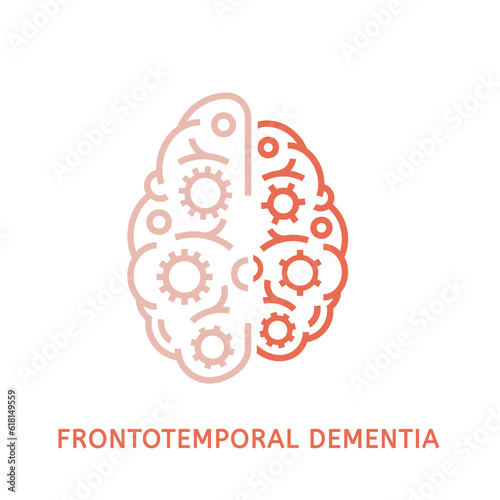 Vector dementia symbol in outline style. Editable illustration