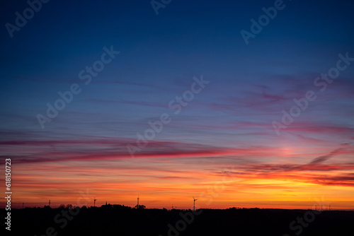 Beautiful colorful sunrise in April