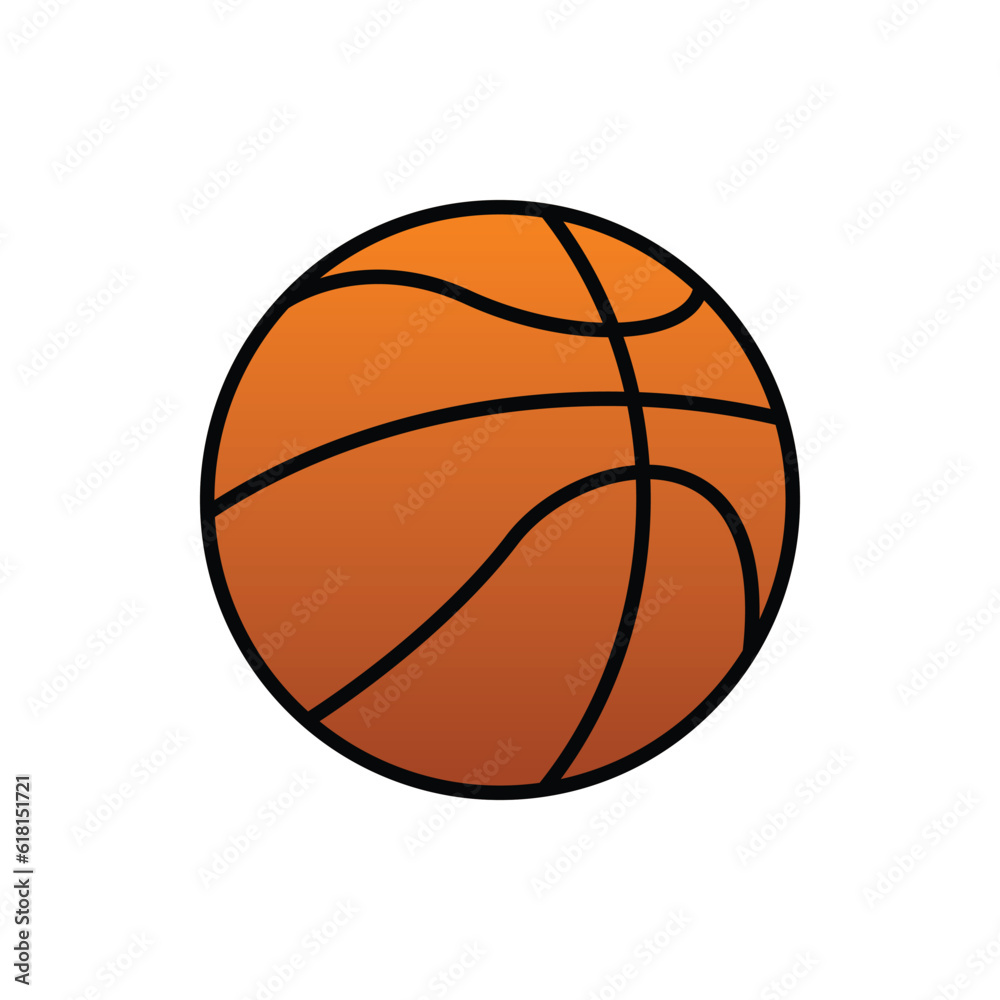 Basketball flat icons. White and black sport icons. Vector basketball balls.