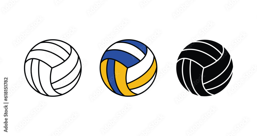 volleyball set icon vector logo template
