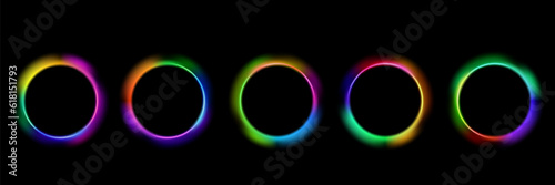 Color gradient circle backgrounds, abstract colors blend mesh with soft neon light, vector shapes. Color blend gradation texture. Logo template