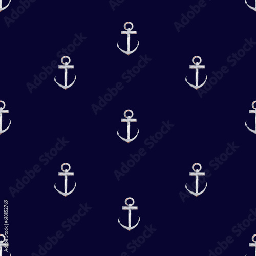 watercolor seamless pattern on a marine theme. children's pattern with anchors . perfect pattern for children's textiles, prints, wallpapers