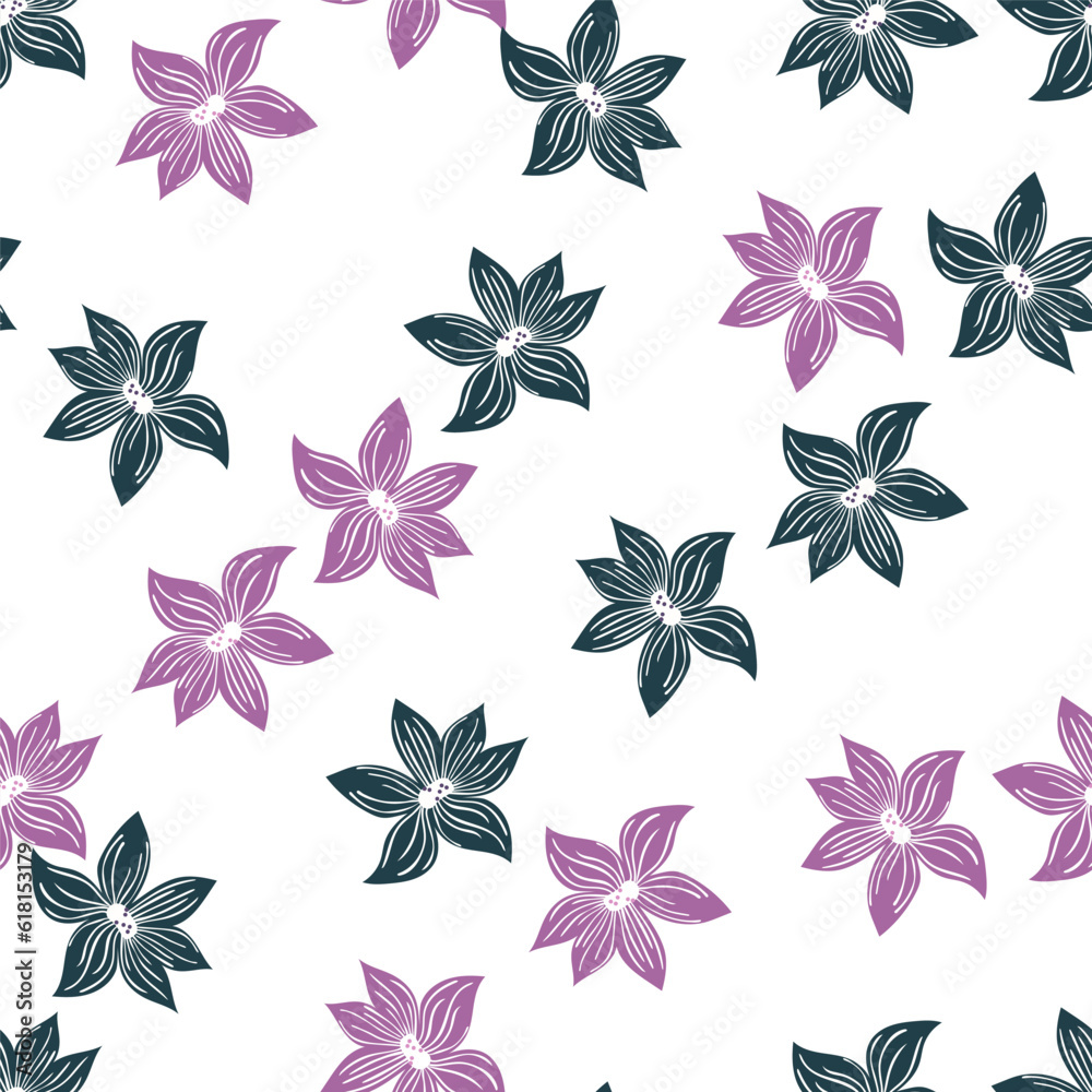 Cute stylized bud flowers background. Abstract flower seamless pattern in simple style. Cute stylized bud flowers background. Abstract flower seamless pattern in simple style.