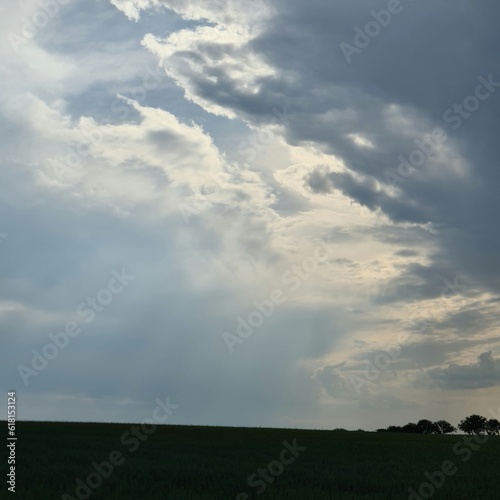 A field with clouds