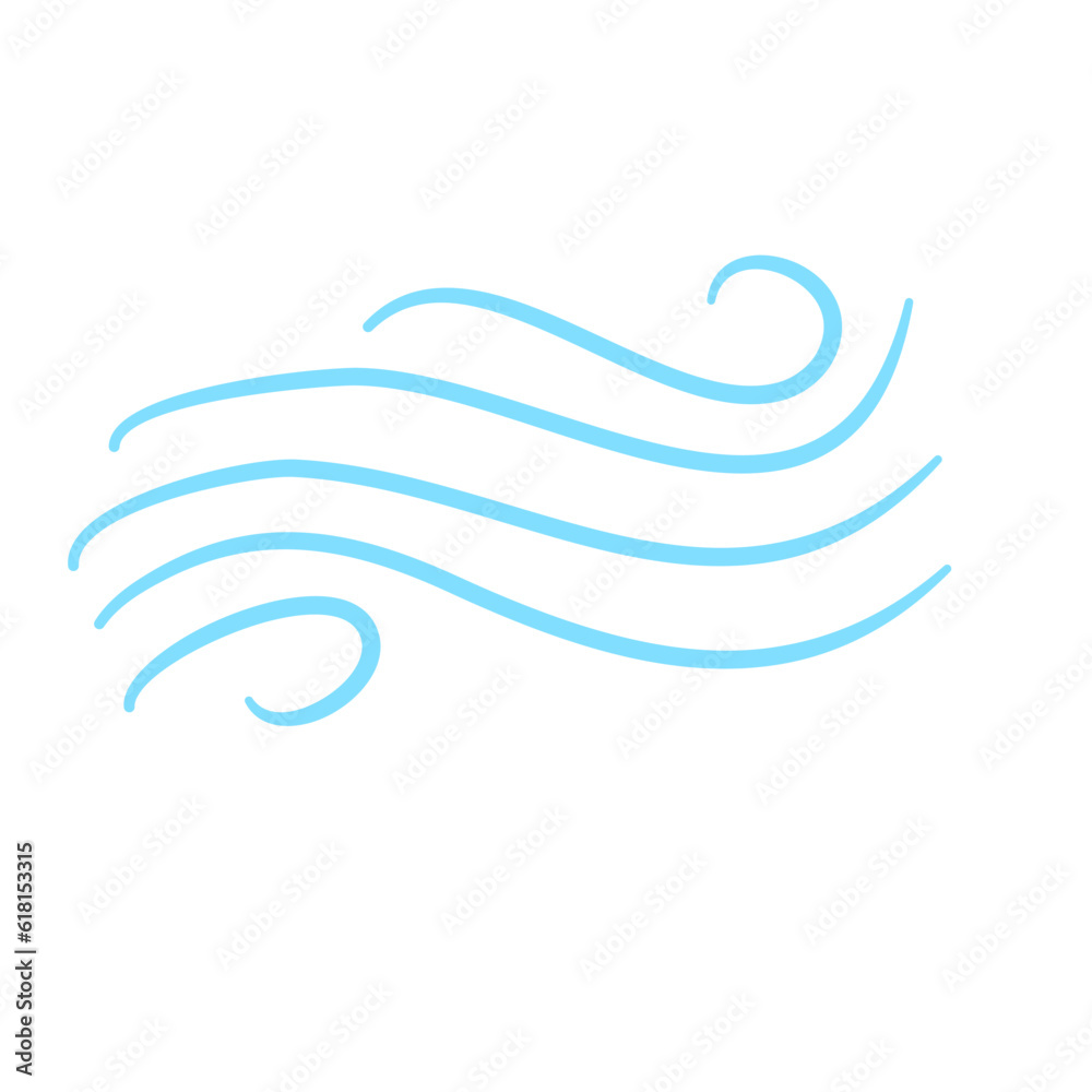 Blow Gusts Cold Wind Air Illustration