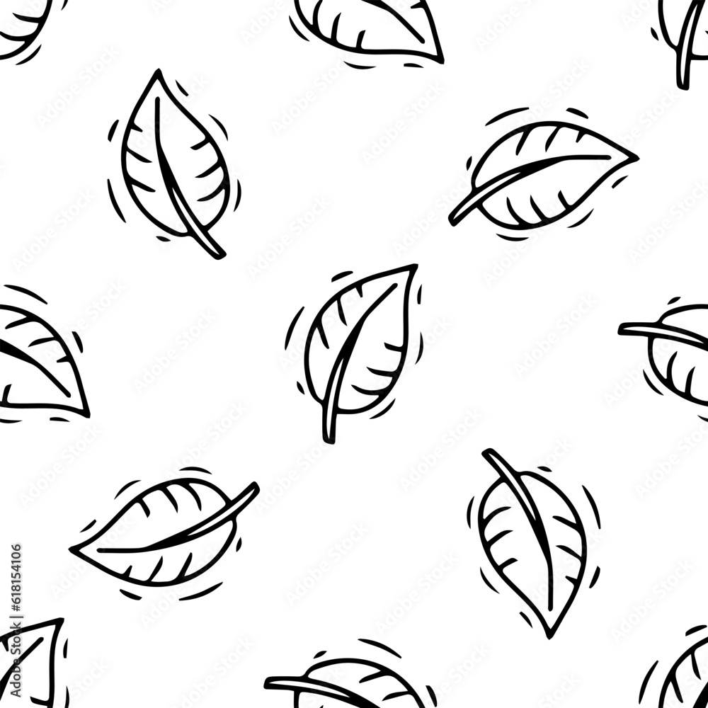 Simple sketch line style element. Doodle cute ink pen leaf on white background. Doodle leaf seamless pattern. Eco concept. Simple sketch line style element. Doodle cute ink pen leaf on white background. Doodle leaf seamless pattern. Eco concept.