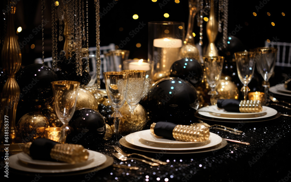 table setting for a dinner AI Generative table setting for a dinner AI Generative