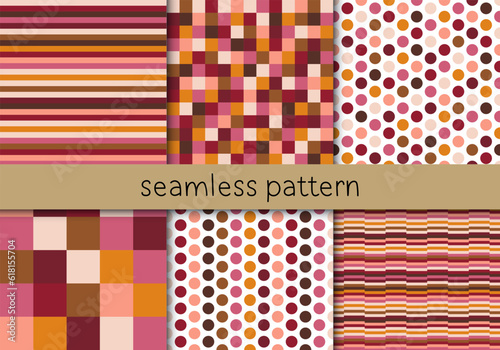 Collection of seamless geometric minimalistic vector patterns