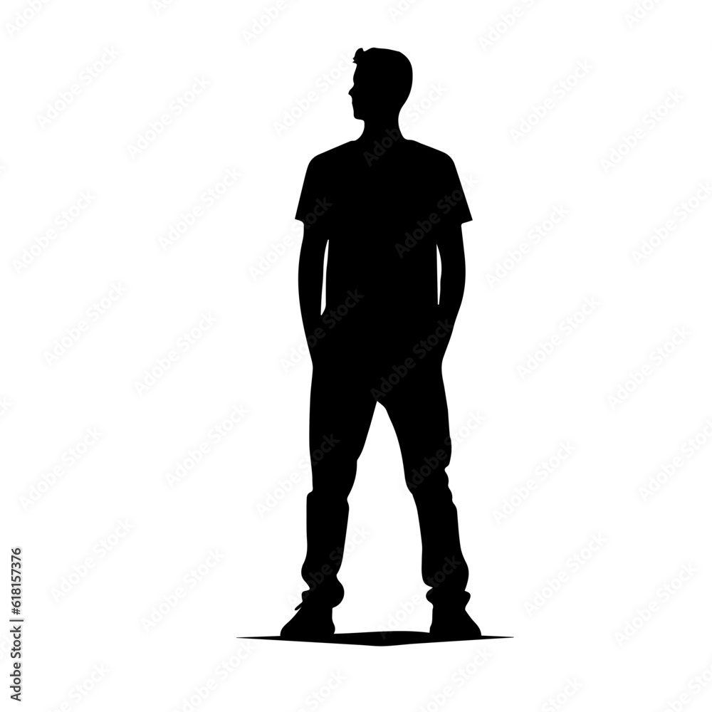 Obraz premium person standing silhouette illustration