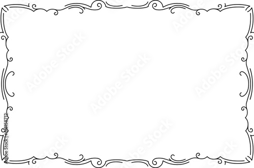 vector frames in black on a white background, hand-drawn