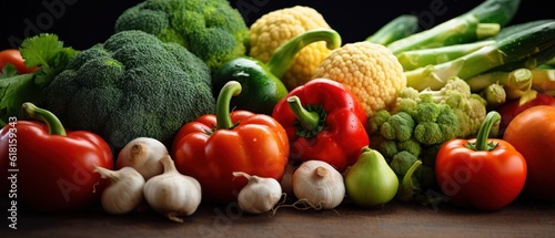 vegetables on on a black background