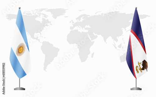 Argentina and American Samoa flags for official meeting