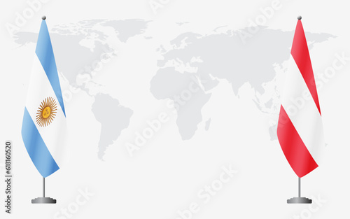 Argentina and Austria flags for official meeting