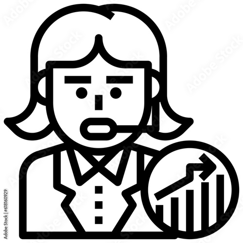 broker line icon,linear,outline,graphic,illustration