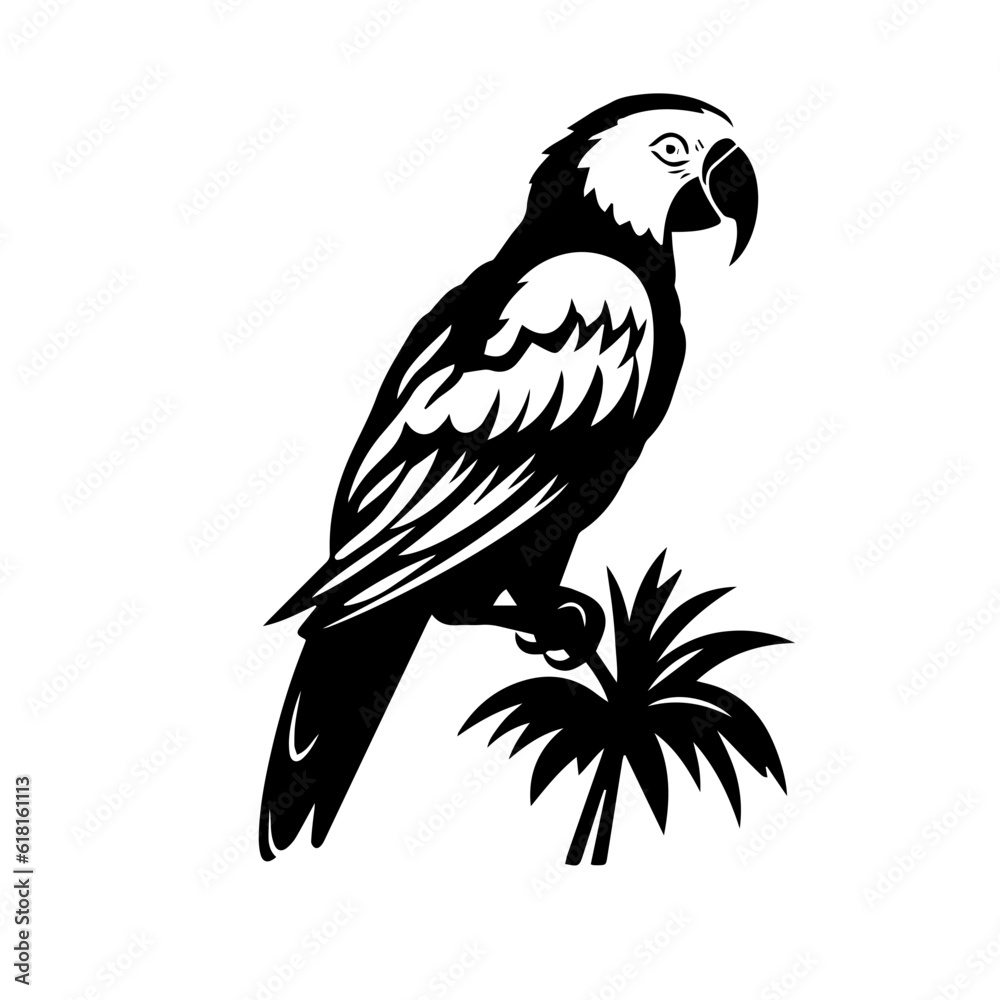 Fototapeta premium parrot silhouette illustration 