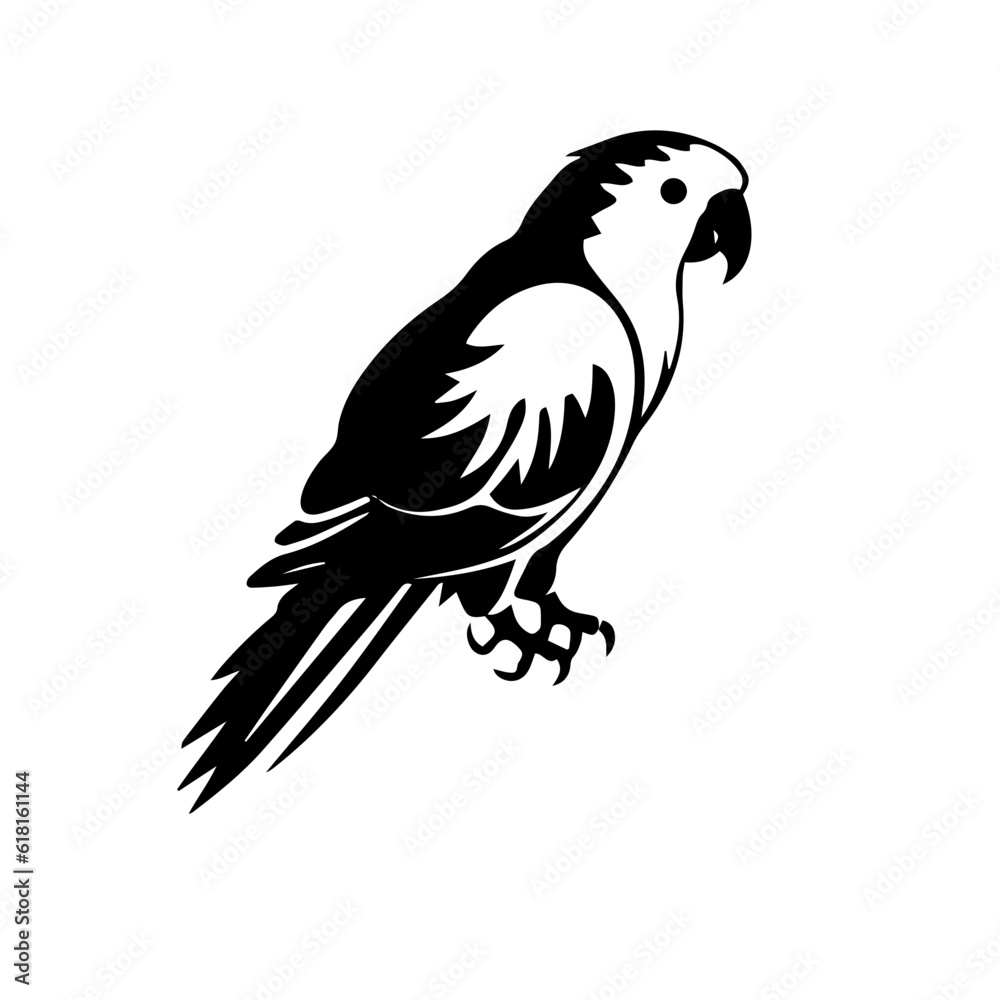 Fototapeta premium parrot silhouette illustration 