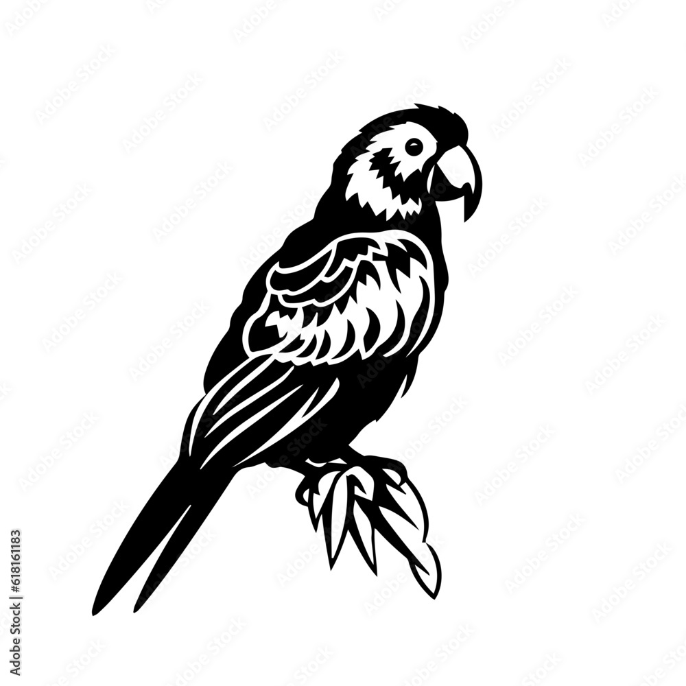 Fototapeta premium parrot silhouette illustration 