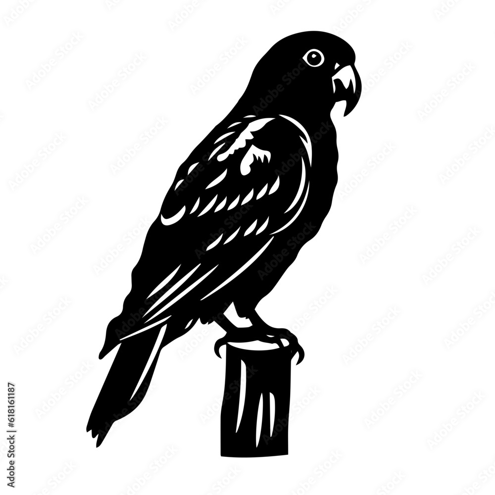Fototapeta premium parrot silhouette illustration 