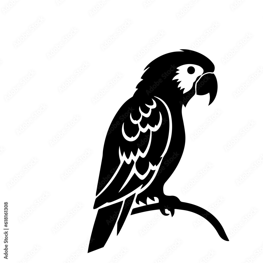 Fototapeta premium parrot silhouette illustration 