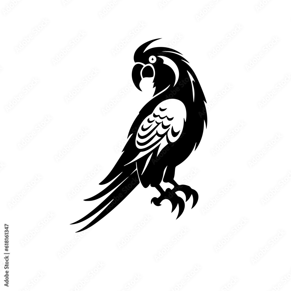 Fototapeta premium parrot silhouette illustration 