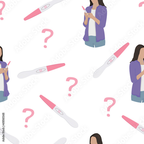 Pattern test shock unknown unwanted pregnancy positive pregnancy vector illustration