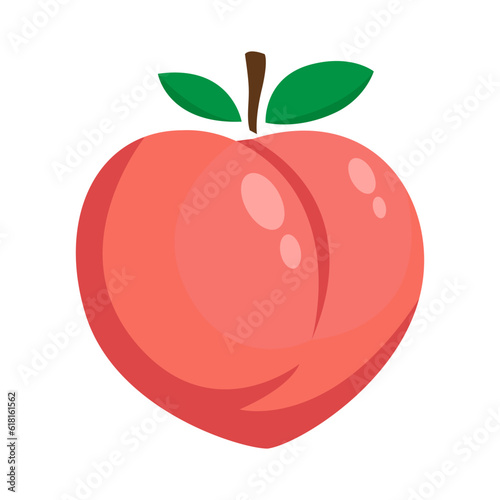 Peach icon vector illustration flat design style illustration isolated on white background