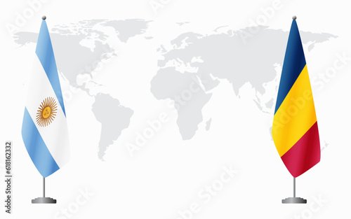 Argentina and Chad flags for official meeting