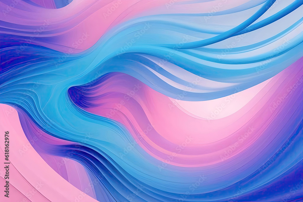 Softness of motion in abstract forms with shades of blue and pink and purple Softness of motion in abstract forms with shades of blue and pink and purple
