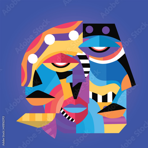 Best Cubism Illustration Design Vector