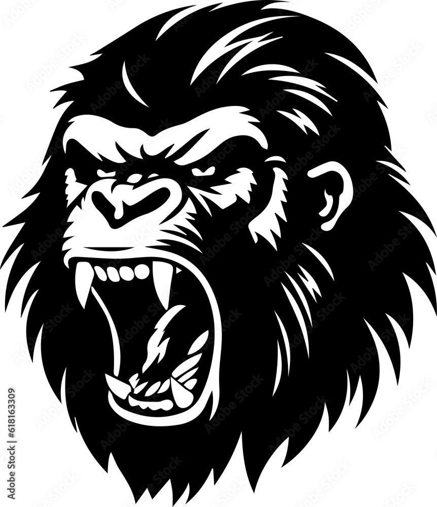 Obraz premium Angry Aggressive Gorilla is Roaring