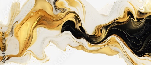 colorful black and gold abstract liquid marble texture background, Generative AI