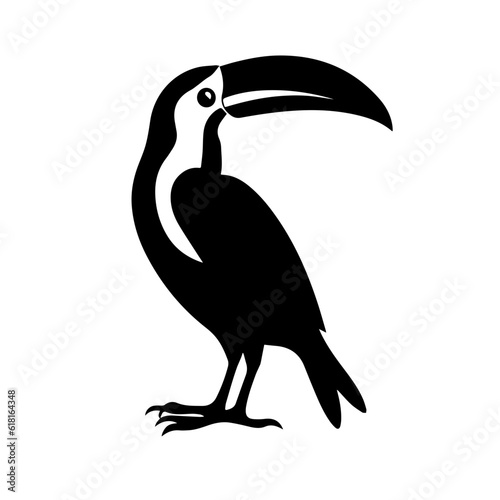 Vector illustration of a black silhouette toucan