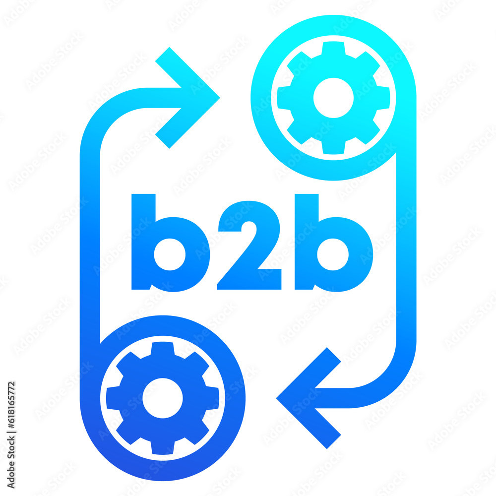 b2b icon with gears