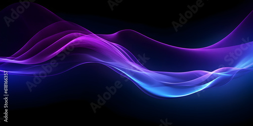 Dark background for website, violet glow, beautiful gradient, cobalt blue, black, light trail. abstract futuristic background with purple and blue glowing neon moving high speed wave lines light