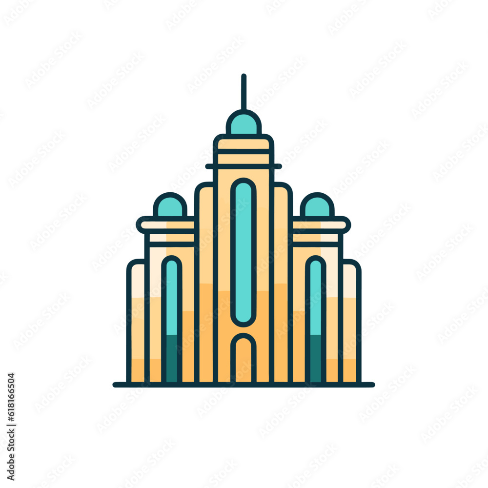 Obraz premium Skyscraper building vector icon illustration