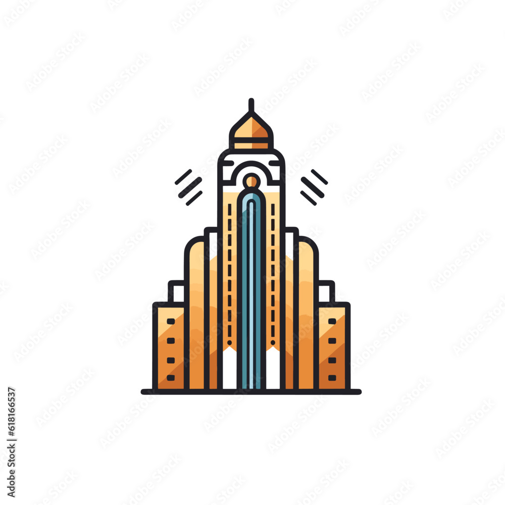 Skyscraper building vector icon illustration