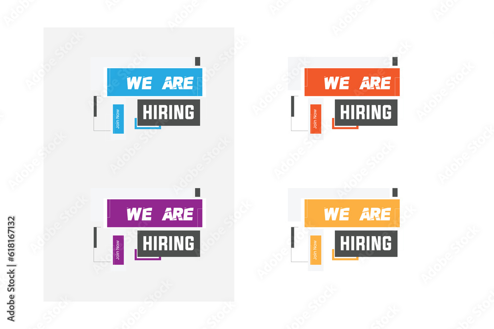 Obraz premium We are hiring banner web template design 