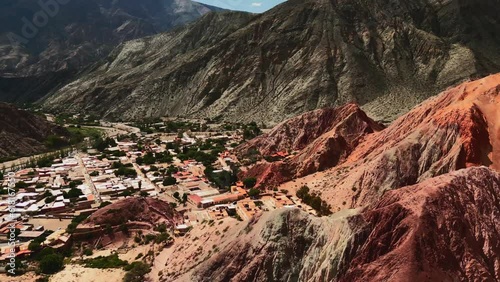 Aerial View Cerro siete colores, Purmamarca, Jujuy, Argentina