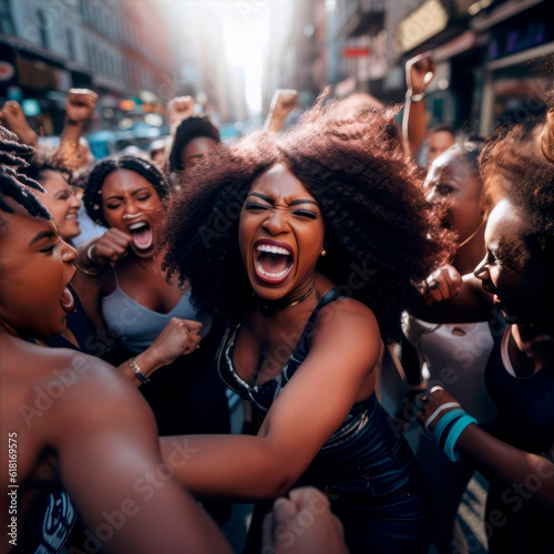 fighting african american women in the street.